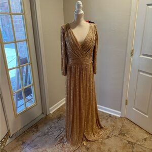 Gold Sequined Gown- Dylan & Davids